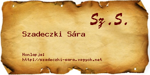Szadeczki Sára névjegykártya