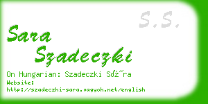 sara szadeczki business card